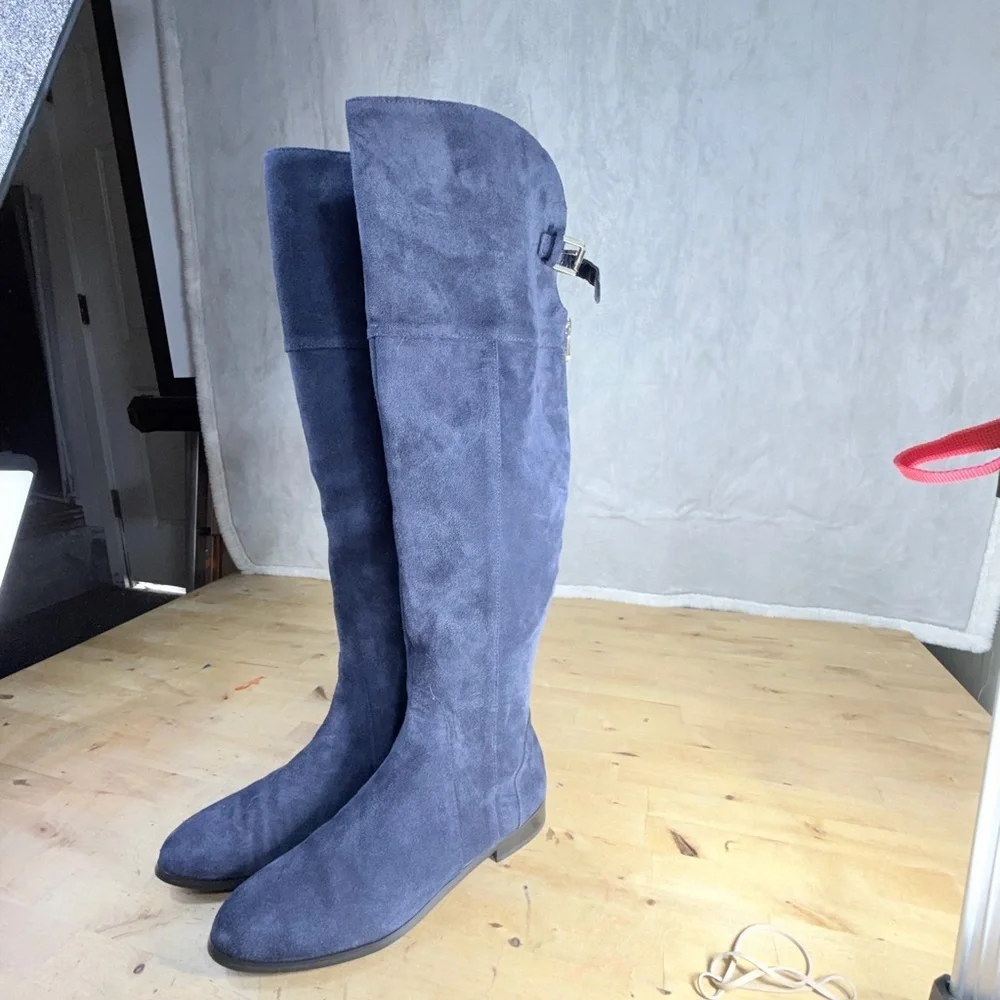 Charles David Blue Suede Over the Knee Boots Women’s 6.5 Charles David